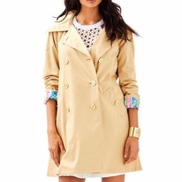 Lilly Pulitzer Jackets & Blazers - Lilly Pulitzer Quinn Trench Coat Size Medium